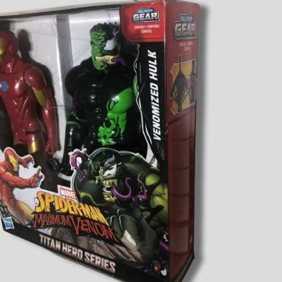 NIB Hasbro Marvel Titan Hero 12" Spider-Man Max Venom Iron Man Vs Venomized Hulk - Picture 3 of 9
